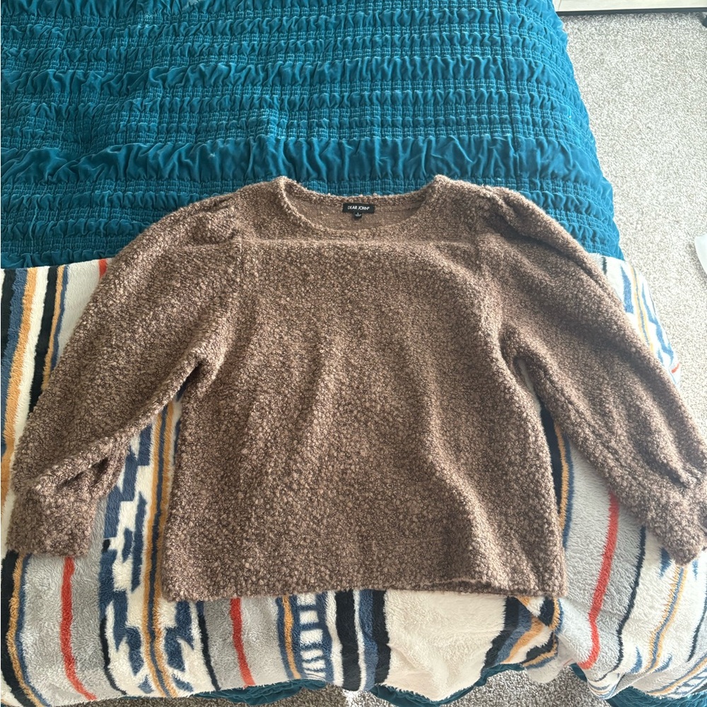 Dear John Cozy Brown Crew Neck Sweater